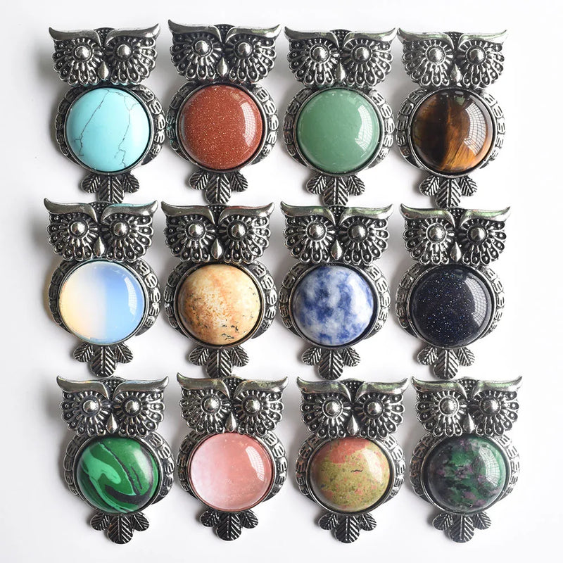 12pcs Vintage Owl Shape Pendants for Jewelry Making