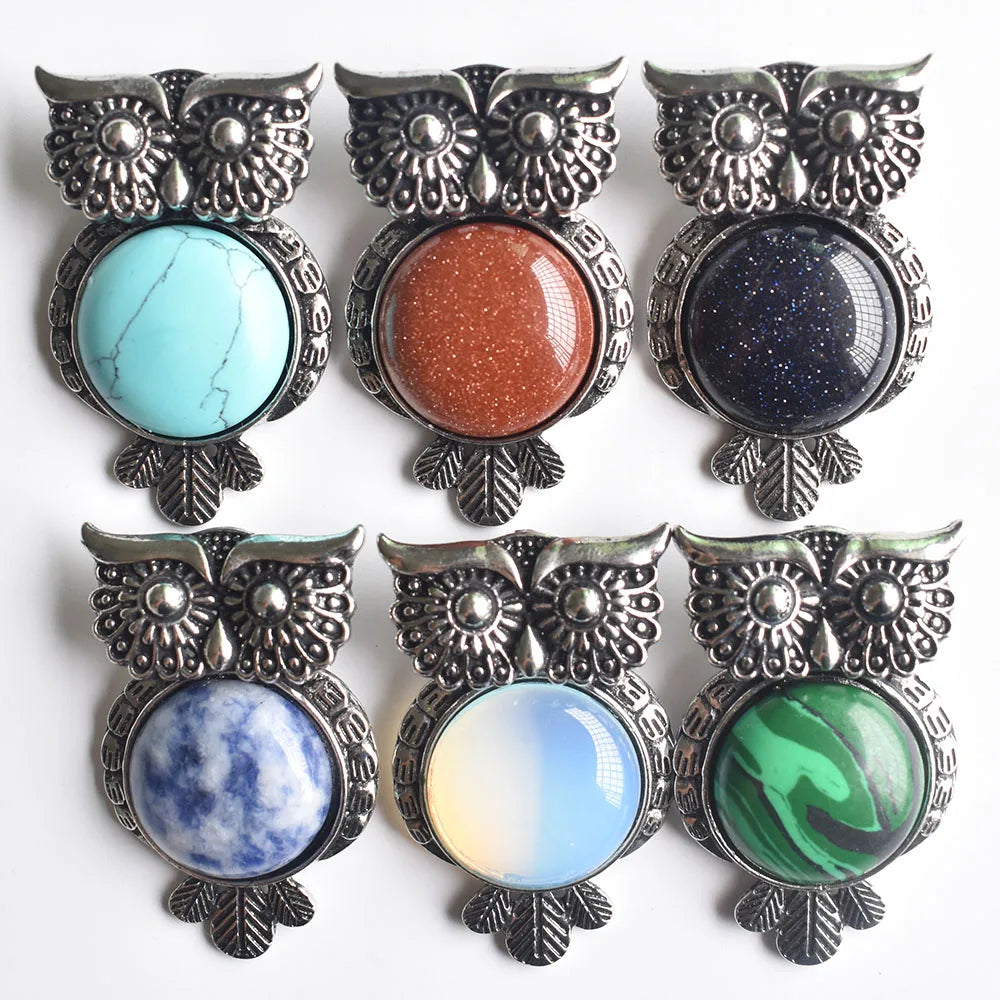 12pcs Vintage Owl Shape Pendants for Jewelry Making