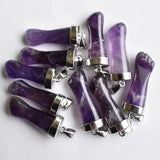 Natural Stone Amethyst Fist Shape Pendants 10pcs/Lot