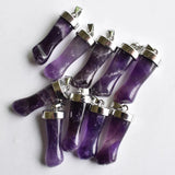 Natural Stone Amethyst Fist Shape Pendants 10pcs/Lot
