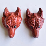 Natural Red Stone Carved Wolf Shape Pendants for Necklace Jewelry Making