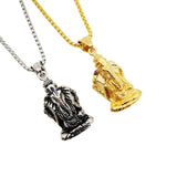 Ganesha Pendant Necklace Stainless Steel Elephant Jewelry