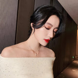 Bamboo Shaped Pendant Women's Collarbone Chain Short Necklace