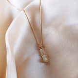 Bamboo Shaped Pendant Women's Collarbone Chain Short Necklace