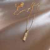 Bamboo Shaped Pendant Women's Collarbone Chain Short Necklace