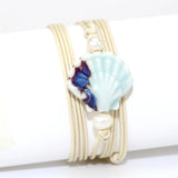 Vintage Ceramic Shell Wrap Bracelet for Men Women Boho Jewelry