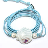 Vintage Ceramic Shell Wrap Bracelet for Men Women Boho Jewelry