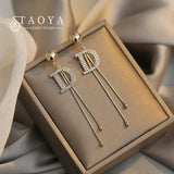 D Letter Dangle Earring South Women's Jewelry Metal Tassel Earrings