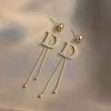 D Letter Dangle Earring South Women's Jewelry Metal Tassel Earrings
