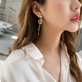 D Letter Dangle Earring South Women's Jewelry Metal Tassel Earrings