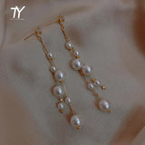 Pearl Tassel Dangle Earrings for Women