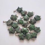Epidote Natural Stone Star Charms Pendants for DIY Jewelry Making 50pcs