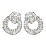 Round Zircon Earrings Wedding Party Romantic Jewelry ER-474