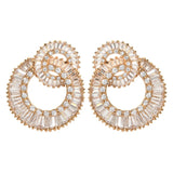 Round Zircon Earrings Wedding Party Romantic Jewelry ER-474