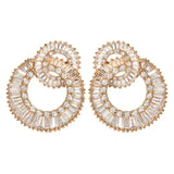 Round Zircon Earrings Wedding Party Romantic Jewelry ER-474
