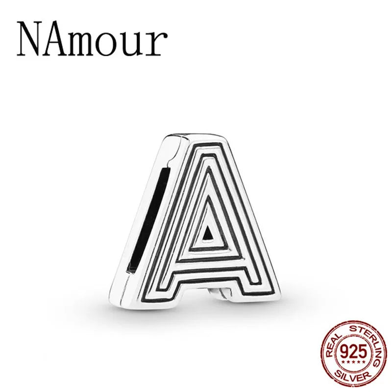 Reflexions Letter Clip Charm, DIY bead, Silver 925 Bracelet Charm for Women