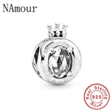 Winter Crystal Crown Mosaic Ball DIY Bead for 925 Silver Bracelet