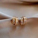 Geometric Zircon Inlaid Earrings for Women