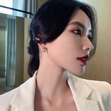 Geometric Zircon Inlaid Earrings for Women