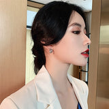 Geometric Zircon Inlaid Earrings for Women