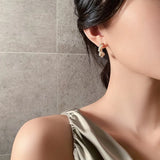 Geometric Pearl Twist Earrings Party Women Jewelry