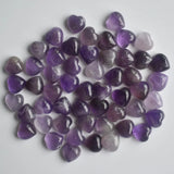 10mm 30pcs Natural Purple Crystal Heart Cabochons Beads for Jewelry Making