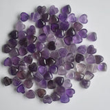 10mm 30pcs Natural Purple Crystal Heart Cabochons Beads for Jewelry Making