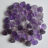 10mm 30pcs Natural Purple Crystal Heart Cabochons Beads for Jewelry Making
