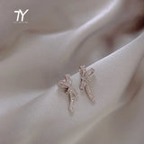 Zircon Bow Earrings for Women, Party Wedding Earrings