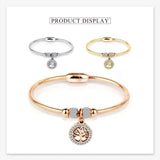 Zircon Tree of Life Titanium Steel Bracelet - Austrian Crystal - 3 Colors