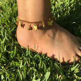 Metal Small Bell Butterfly Anklet for Beach Foot Jewelry
