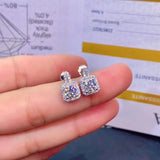 Moissanite Earrings Women Silver Stud Earrings 925 Sterling Silver Gem