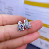 Moissanite Earrings Women Silver Stud Earrings 925 Sterling Silver Gem