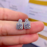 Moissanite Earrings Women Silver Stud Earrings 925 Sterling Silver Gem