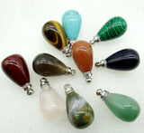 Quartz Turquoise Aventurine Stone Pendant with Perfume Vial Necklace