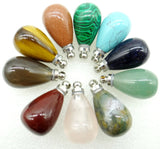Quartz Turquoise Aventurine Stone Pendant with Perfume Vial Necklace