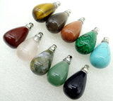 Quartz Turquoise Aventurine Stone Pendant with Perfume Vial Necklace