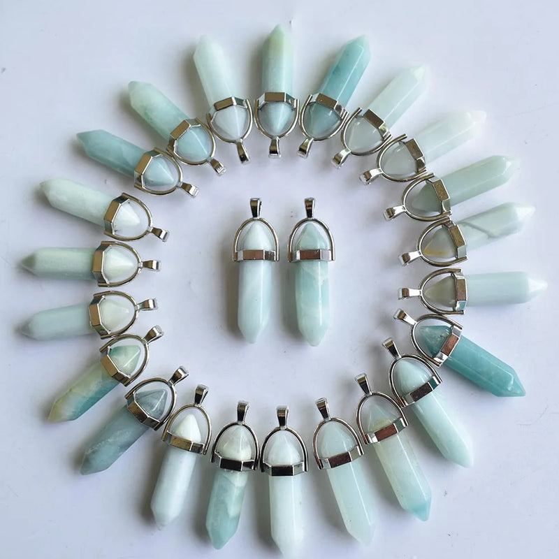 Amazonite Pillar Charms for Jewelry Making