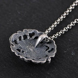 S990 Silver Peony Flower Pendant for DIY Woman Necklace