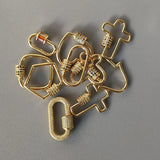 Plated Punk Chain Bangle with CZ Screw Buckle Arm Accessory
