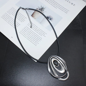 Retro Leather Pendant Necklace Women Accessories