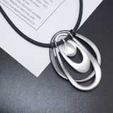 Retro Leather Pendant Necklace Women Accessories