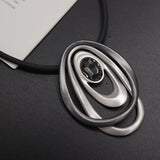 Retro Leather Pendant Necklace Women Accessories