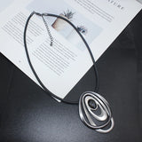 Retro Leather Pendant Necklace Women Accessories