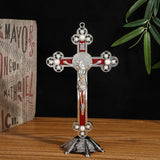 Antique Church Relics Figurines Crucifix Jesus Christ On Stand Cross Wall