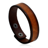 Retro Punk Leather Snap Button Bracelet for Men