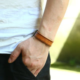 Retro Punk Leather Snap Button Bracelet for Men