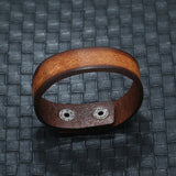 Retro Punk Leather Snap Button Bracelet for Men