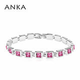 Geometric Square Crystal ID Bracelet for Women