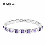 Geometric Square Crystal ID Bracelet for Women